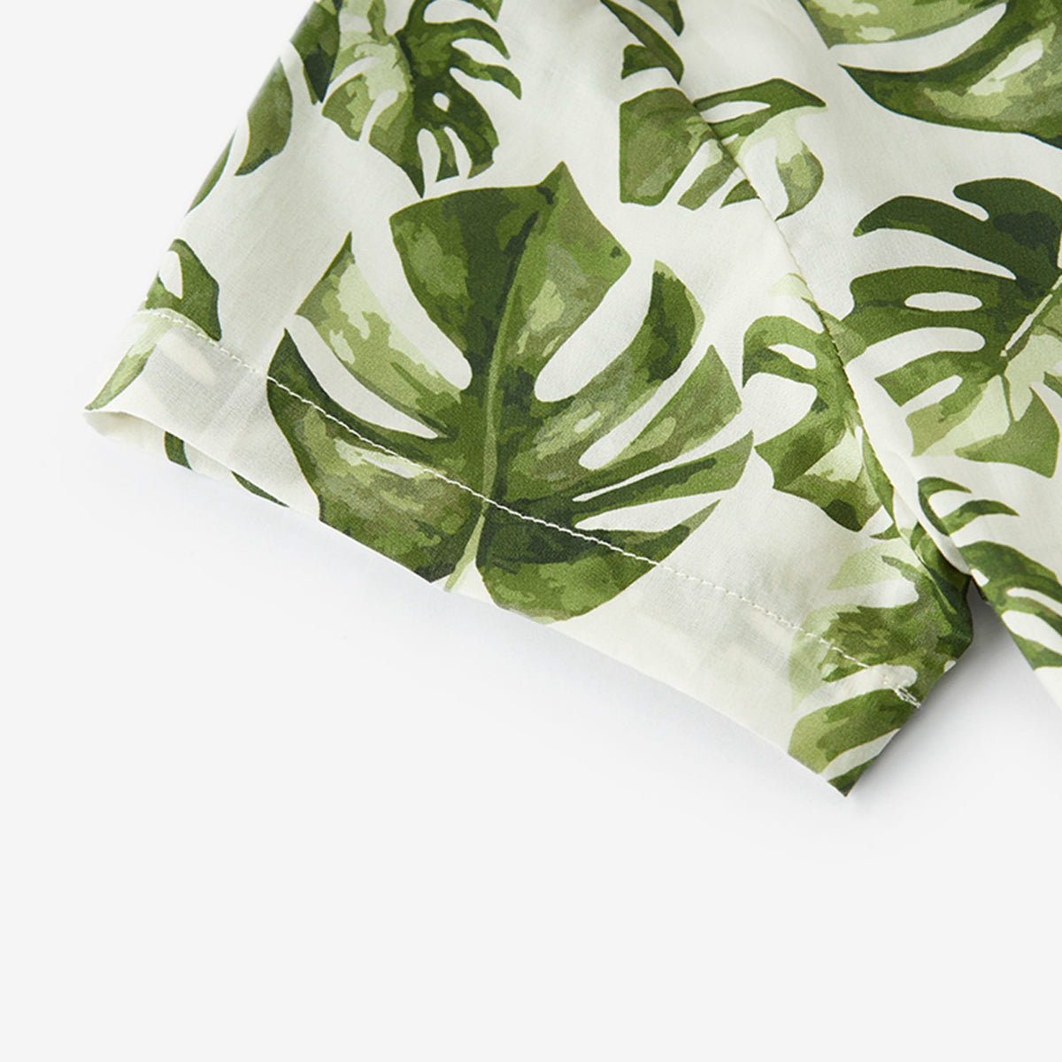 Island Leaf Collar Button-Up Shirt & Shorts Set