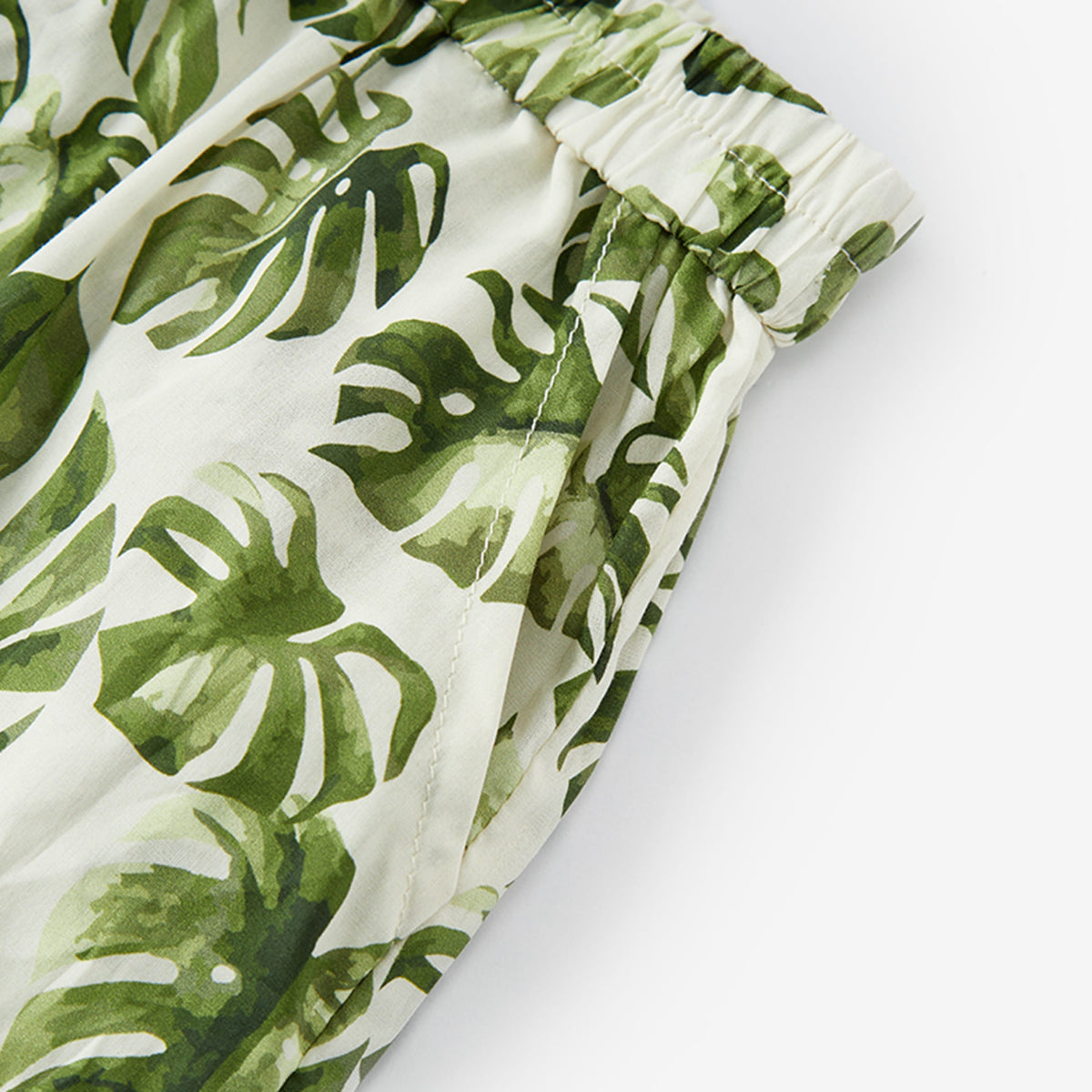 Island Leaf Collar Button-Up Shirt & Shorts Set