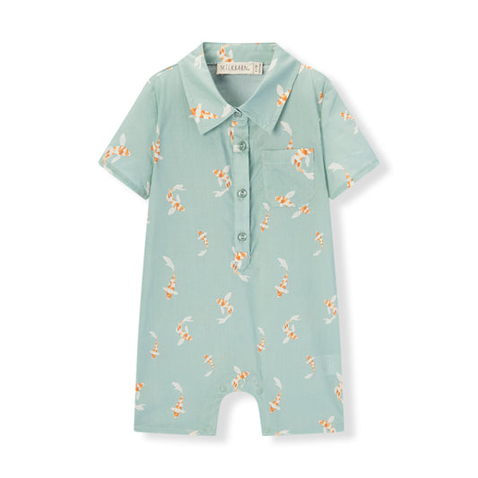Swimming Koi Collared Shortall