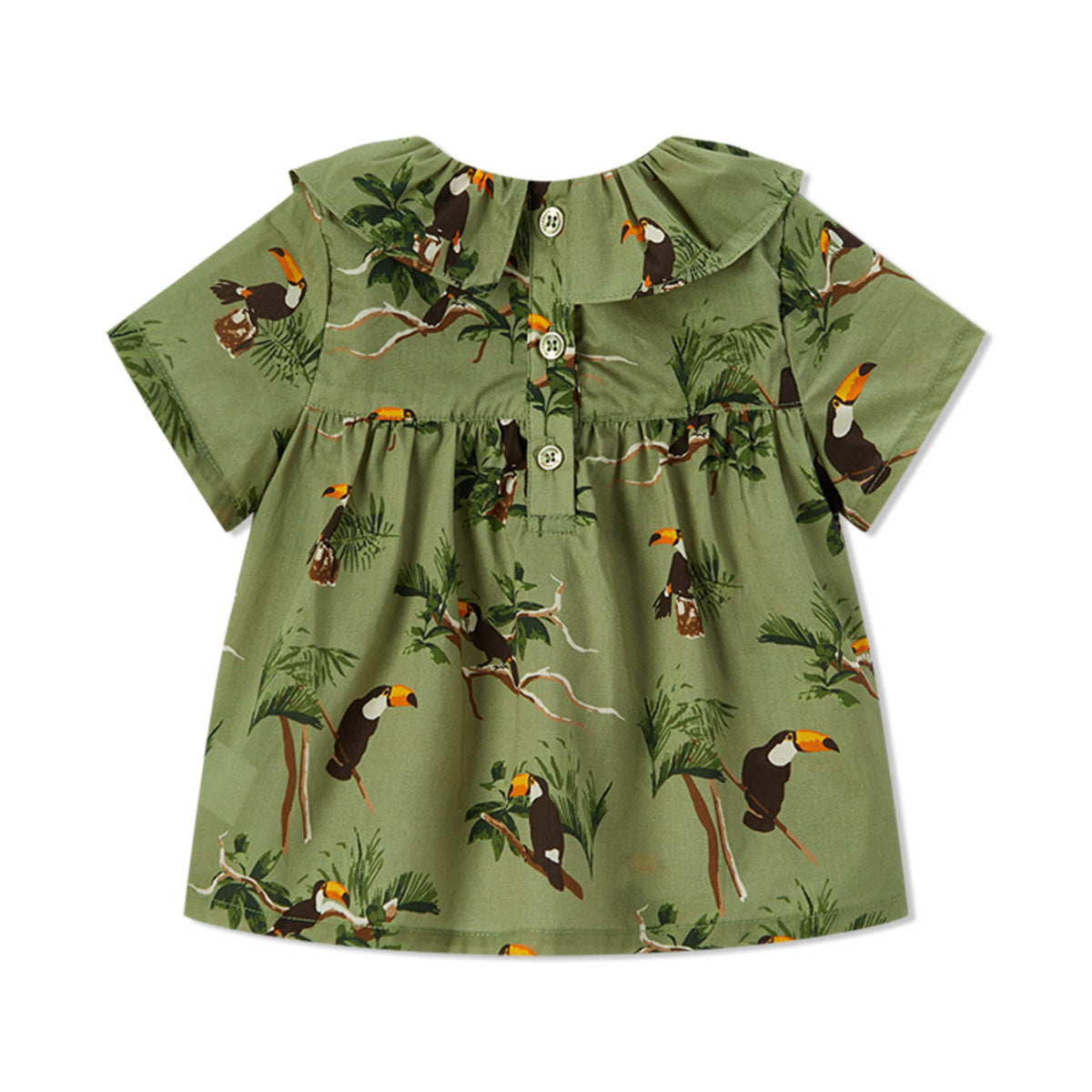 Toucan Butterfly Ruffle Dress & Bloomers Set