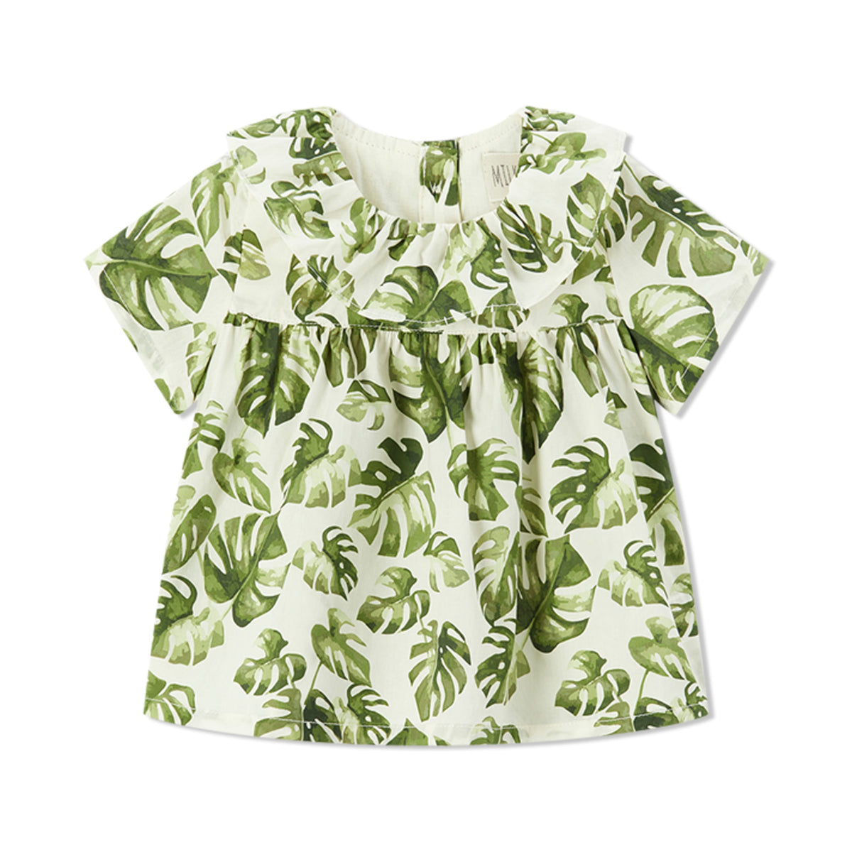 Island Leaf Butterfly Ruffle Dress & Bloomers Set