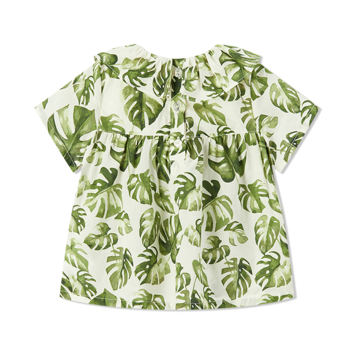 Island Leaf Butterfly Ruffle Dress & Bloomers Set