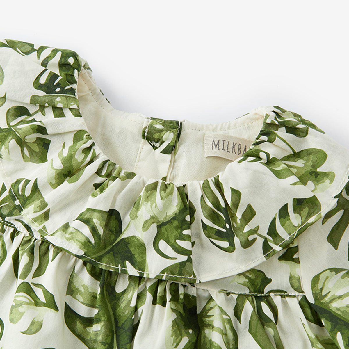 Island Leaf Butterfly Ruffle Dress & Bloomers Set
