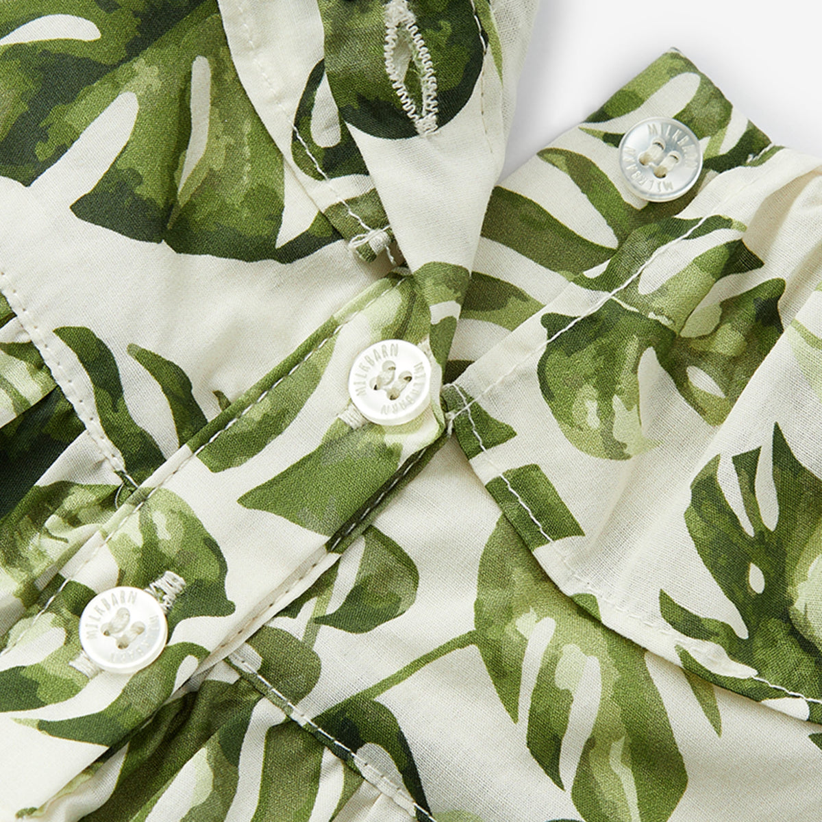 Island Leaf Butterfly Ruffle Dress & Bloomers Set