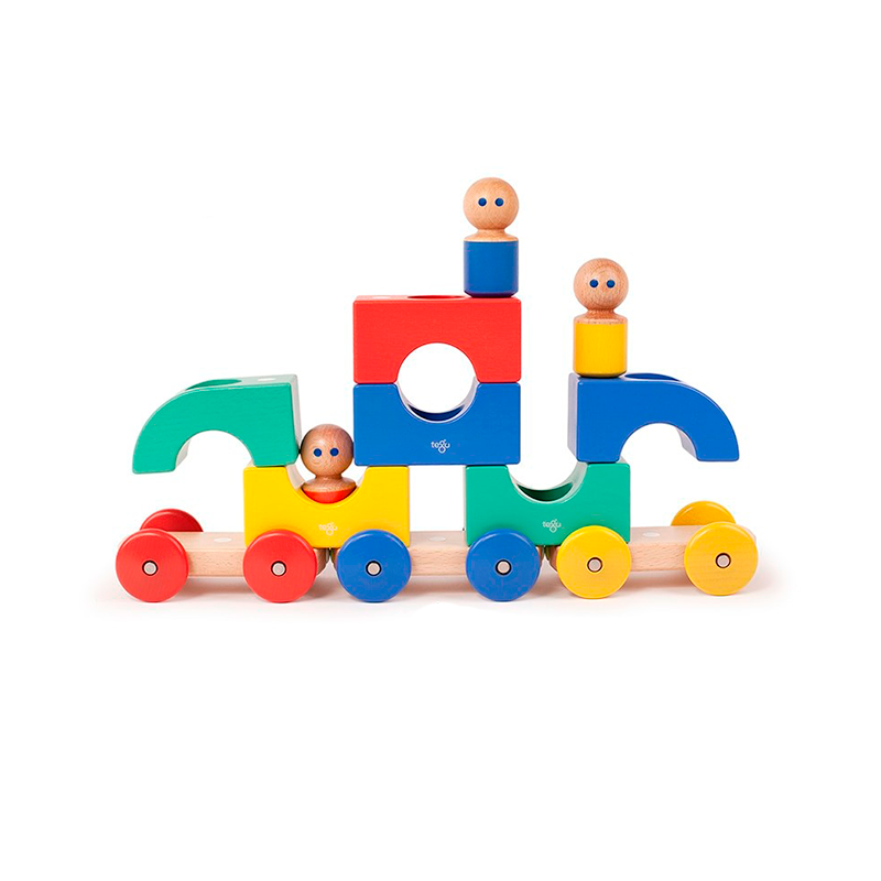Magnetic Tegu Tram, Tegu Baby and Toddler, 12 pieces