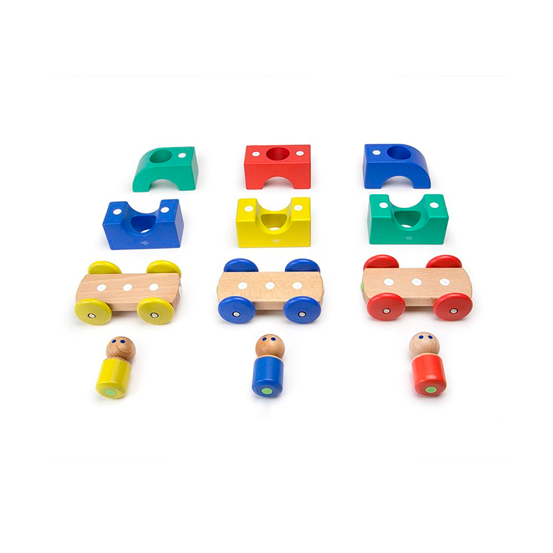 Magnetic Tegu Tram, Tegu Baby and Toddler, 12 pieces