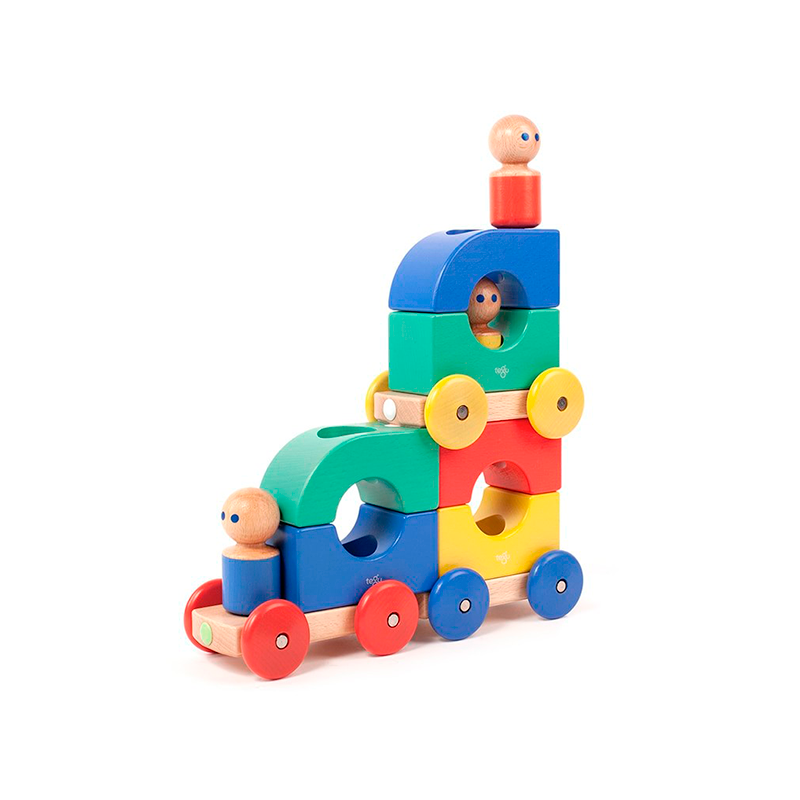 Magnetic Tegu Tram, Tegu Baby and Toddler, 12 pieces