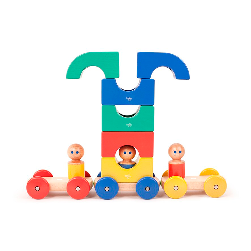 Magnetic Tegu Tram, Tegu Baby and Toddler, 12 pieces