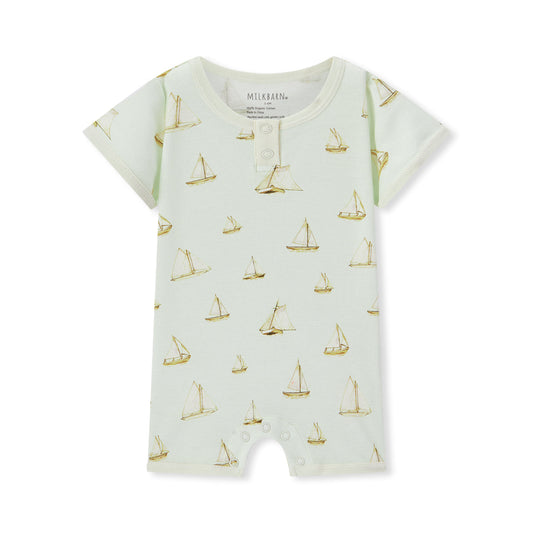 Sailboat Melody Organic Cotton Shortall