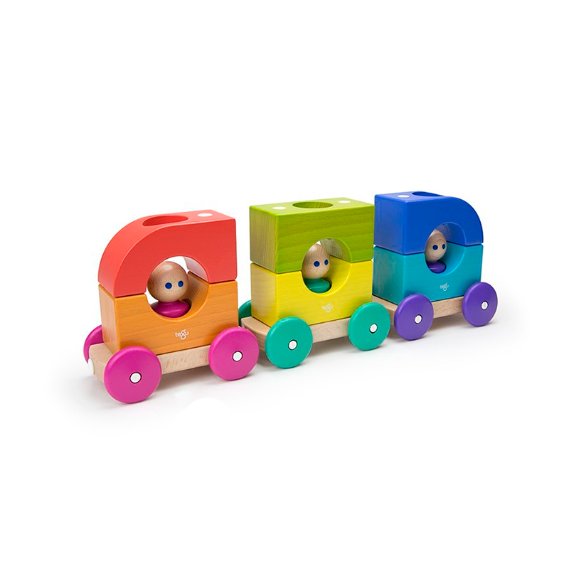 Magnetic Tegu Tram, Tegu Baby and Toddler, 12 pieces