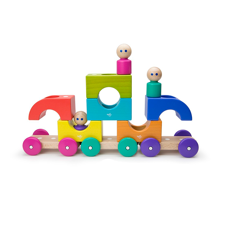 Magnetic Tegu Tram, Tegu Baby and Toddler, 12 pieces