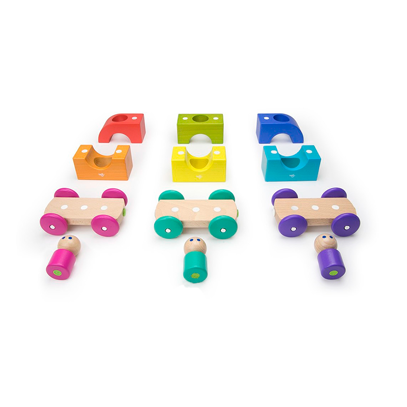 Magnetic Tegu Tram, Tegu Baby and Toddler, 12 pieces