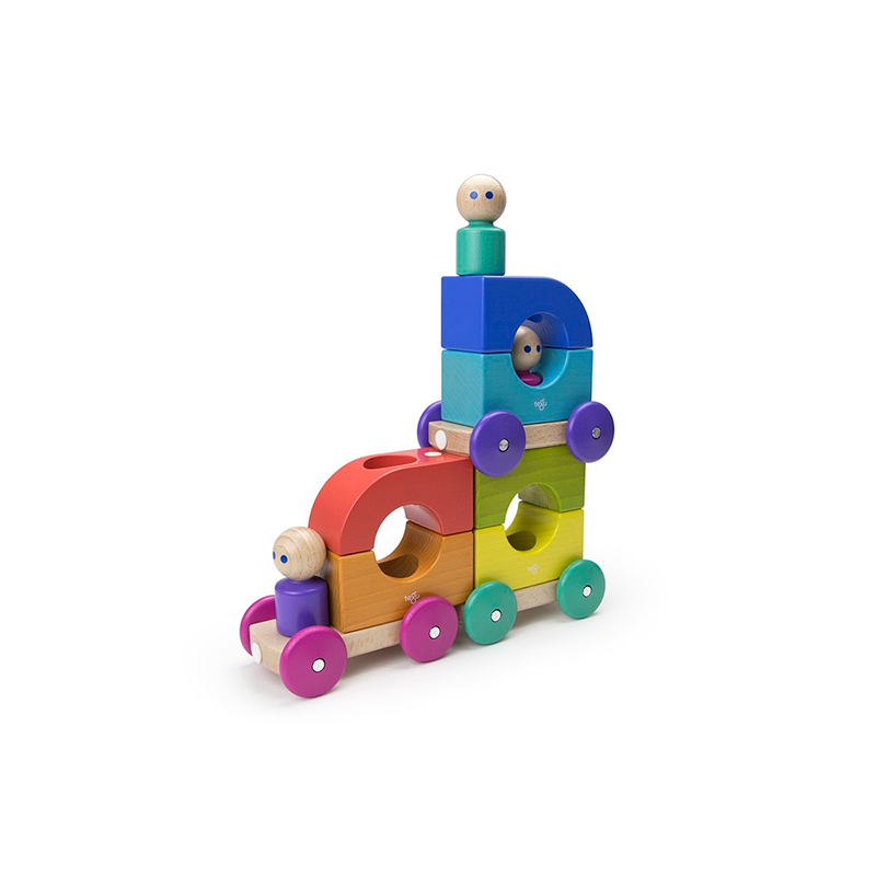 Magnetic Tegu Tram, Tegu Baby and Toddler, 12 pieces