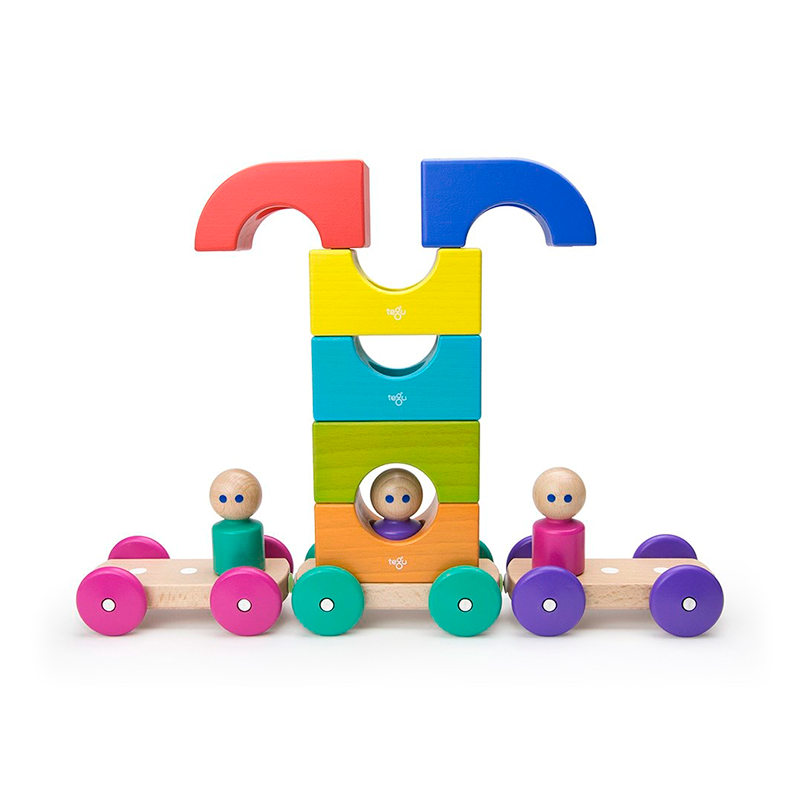 Magnetic Tegu Tram, Tegu Baby and Toddler, 12 pieces