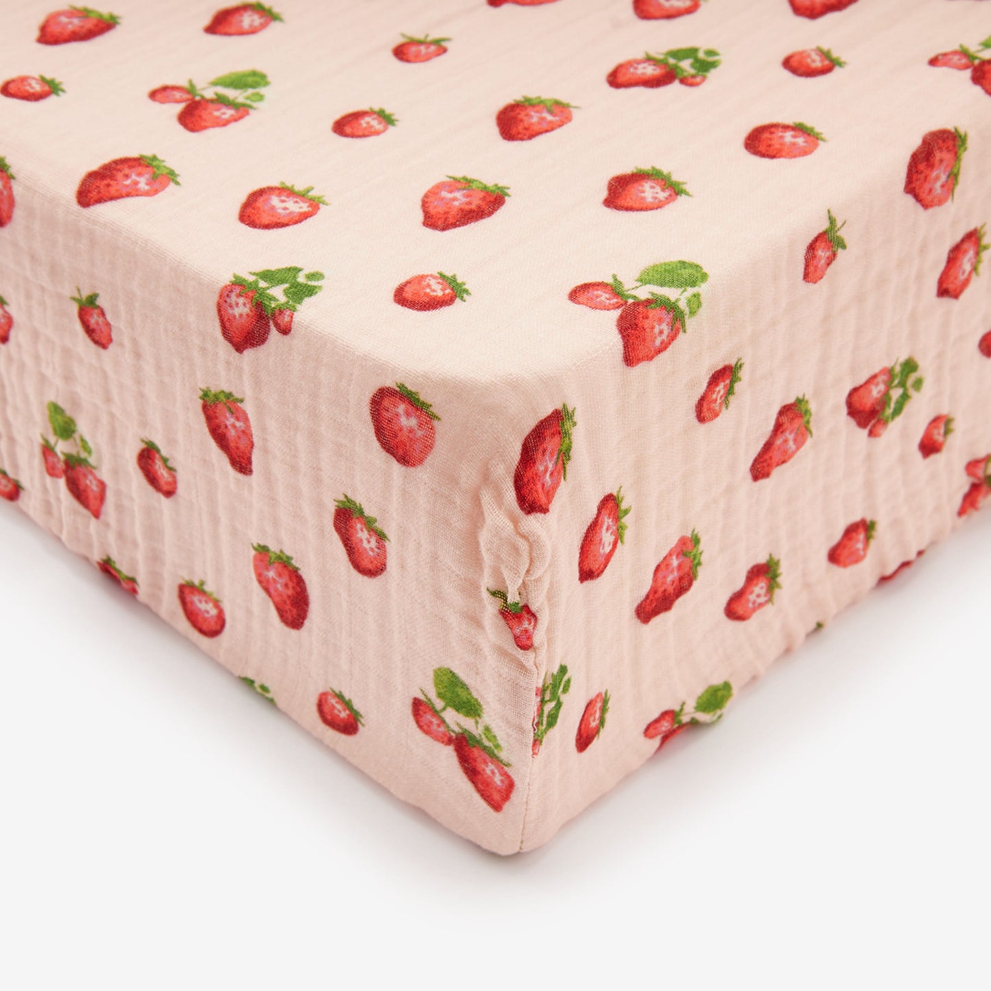Strawberry Organic Cotton Crib Sheet