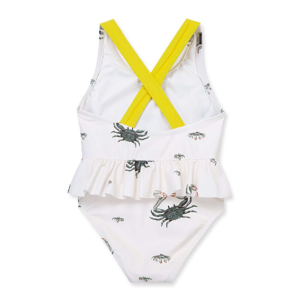 Coastal Crab Ruffle Waist Suspender Swimsuit