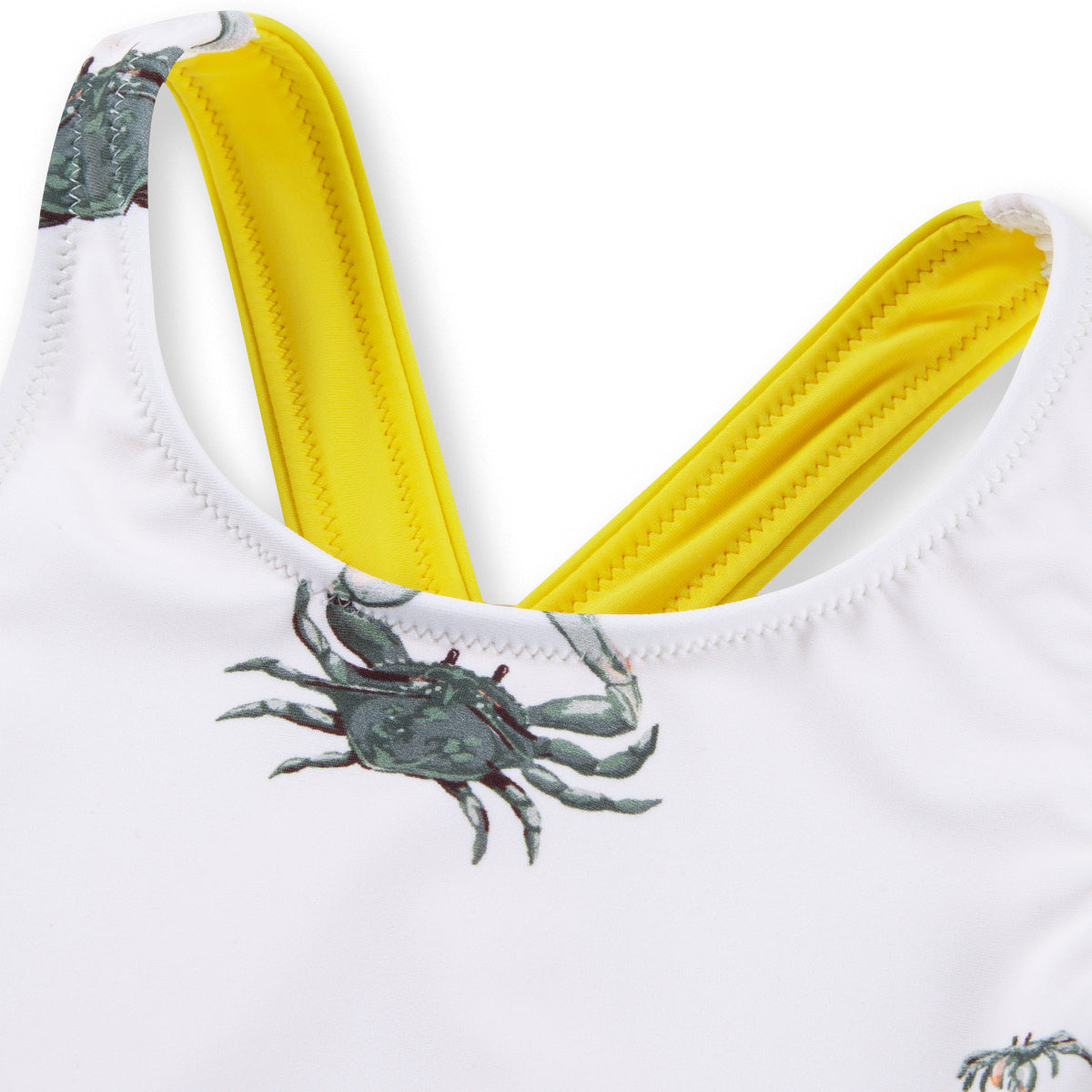 Coastal Crab Ruffle Waist Suspender Swimsuit