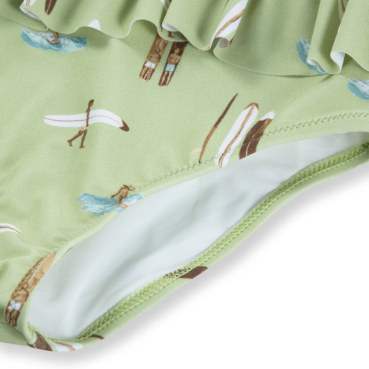 Summer Surf Ruffle Waist Suspender Swimsuit