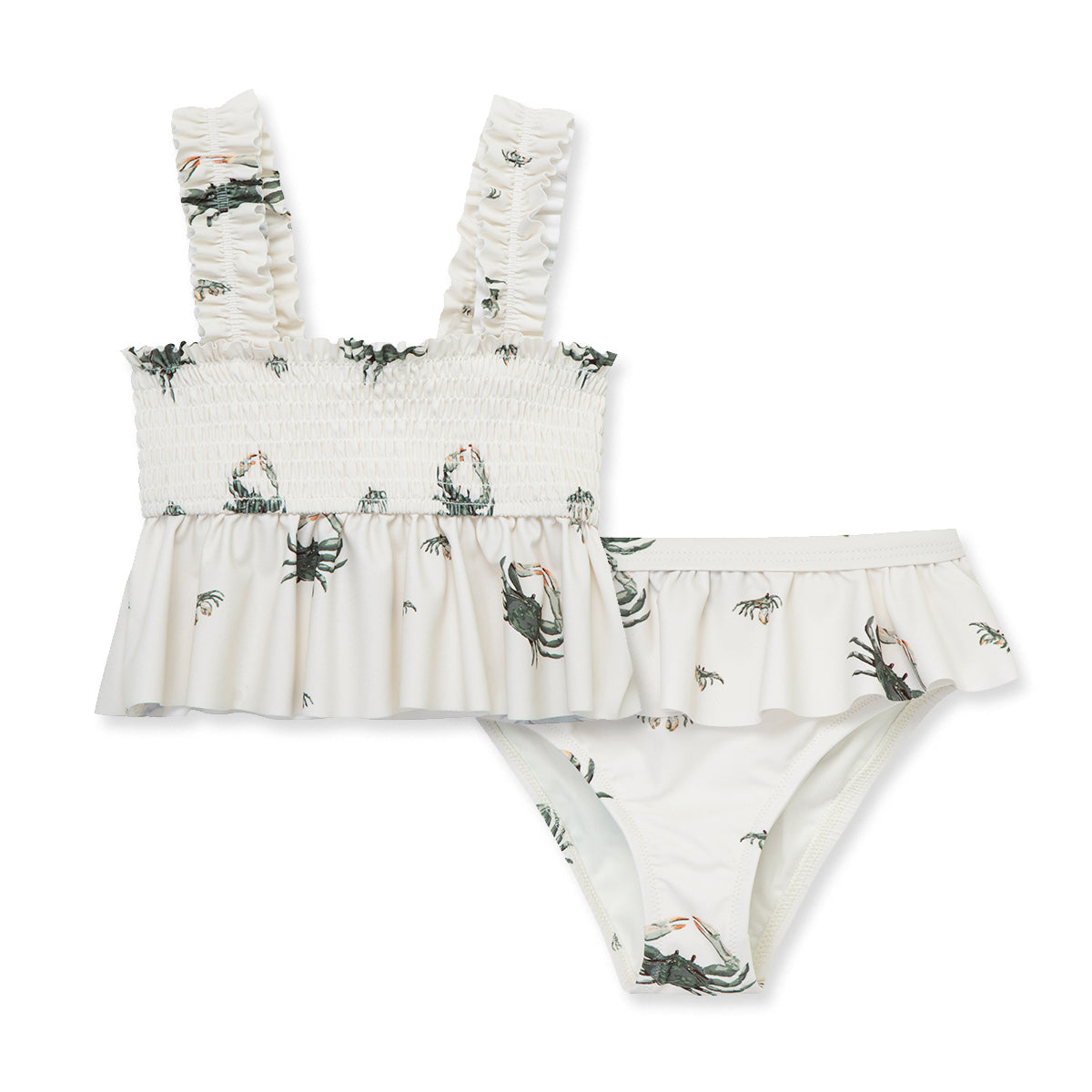 Coastal Crab Ruffle Two Piece Swimsuit