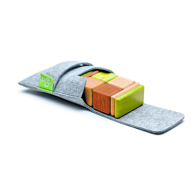 Original Pocket Pouch, Magnetic Wooden Blocks, 8 pieces