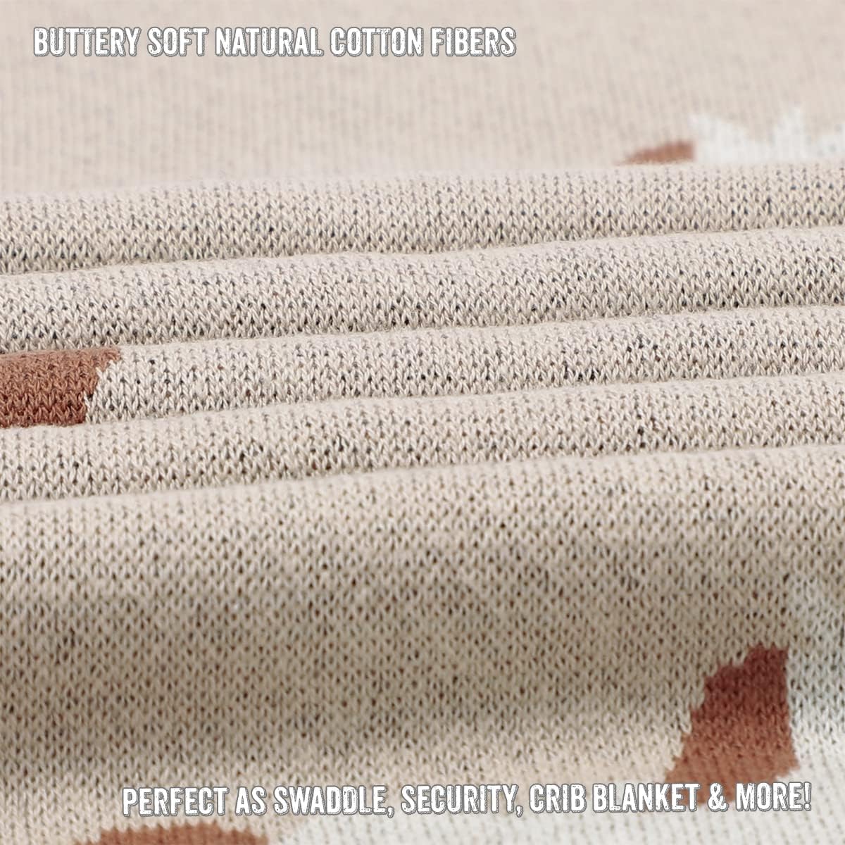Whimsy Collection - Luxury 100% Cotton Knit Swaddle Baby Blanket