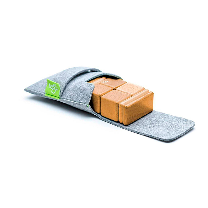 Original Pocket Pouch, Magnetic Wooden Blocks, 8 pieces
