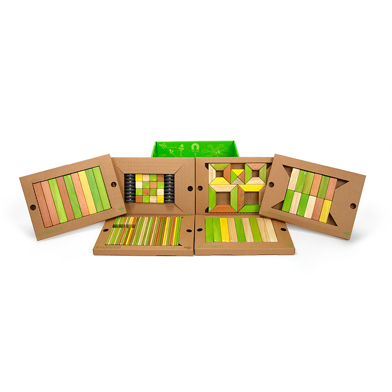 130-Piece Classroom Kit Magnetic Wooden Blocks Bulk Pack