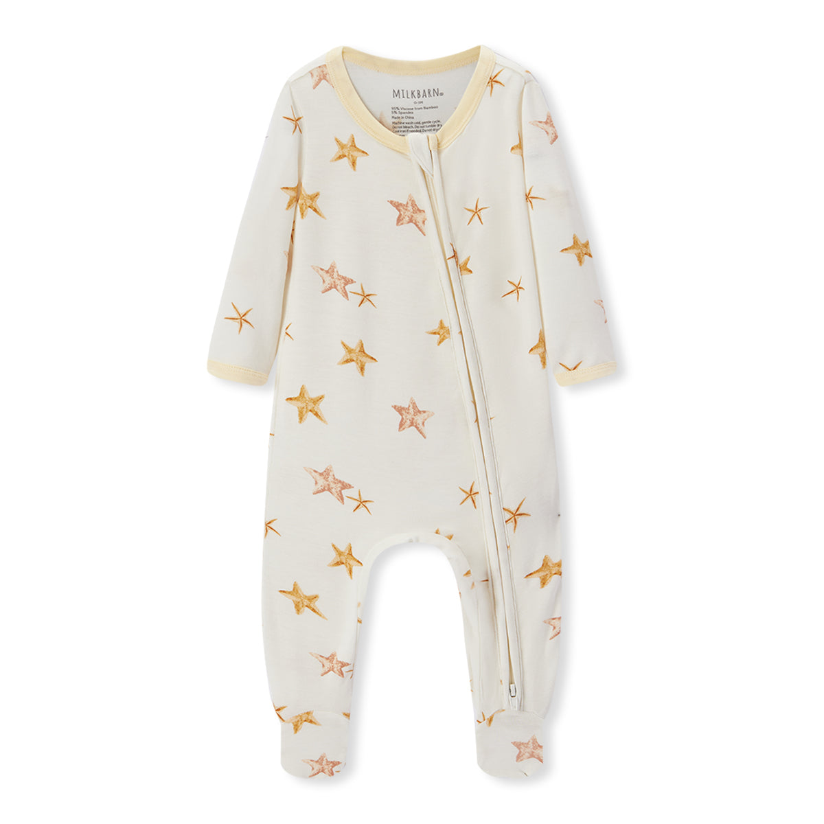 Starfish Dreams Luxe Stretch Zipper Footed Romper
