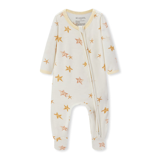 Starfish Dreams Luxe Stretch Zipper Footed Romper