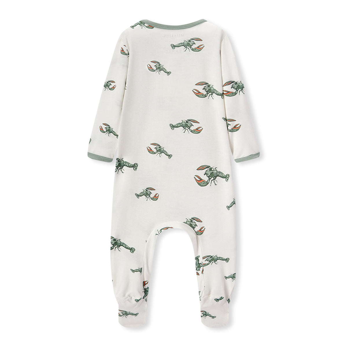 Mint Lobster Luxe Stretch Zipper Footed Romper