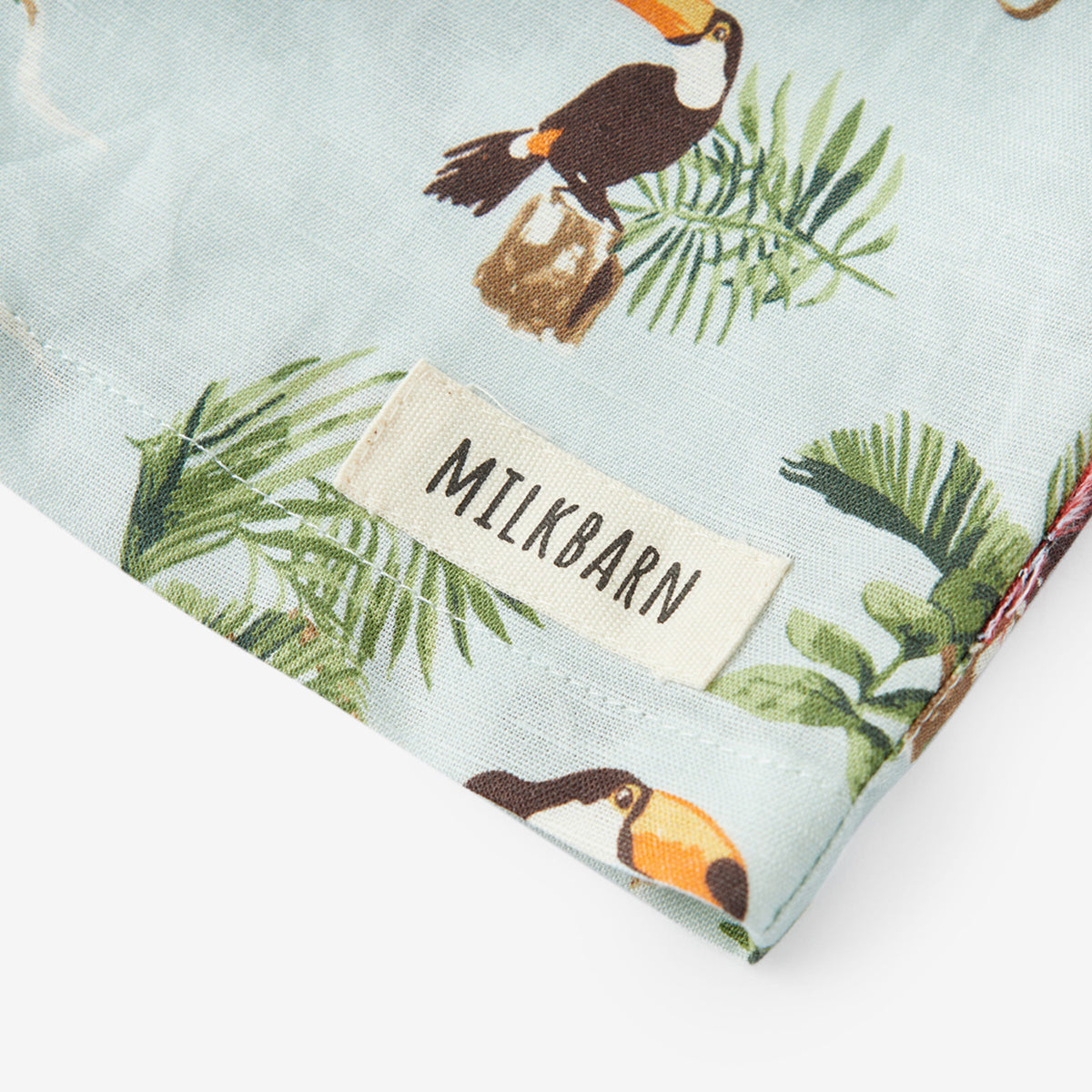 Blue Sky Toucan Linen Button-Up Shirt & Shorts Set