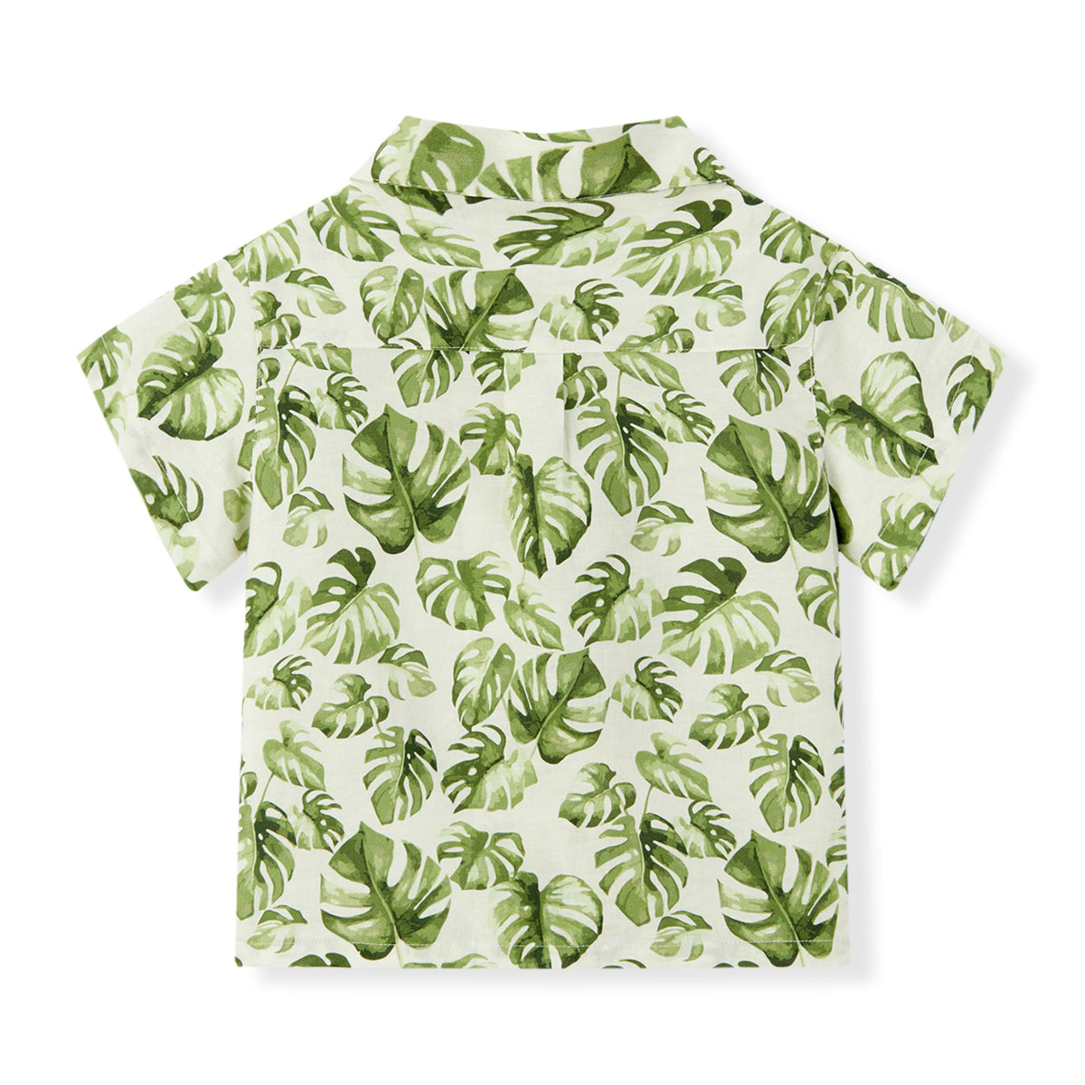 Island Leaf Linen Button-Up Shirt & Shorts Set