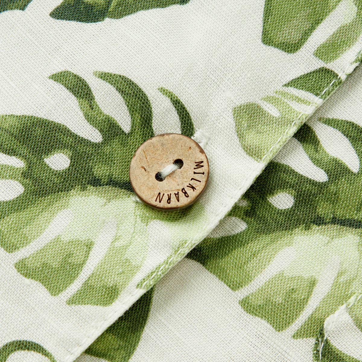 Island Leaf Linen Button-Up Shirt & Shorts Set