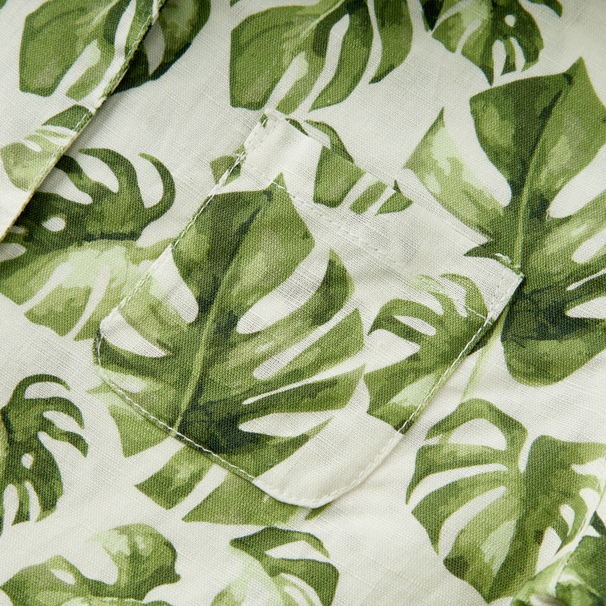 Island Leaf Linen Button-Up Shirt & Shorts Set