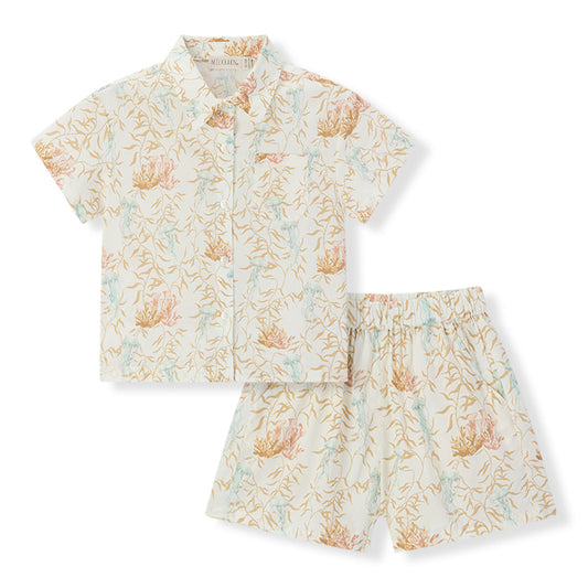 Under the Sea Collar Button-Up Shirt & Shorts Set