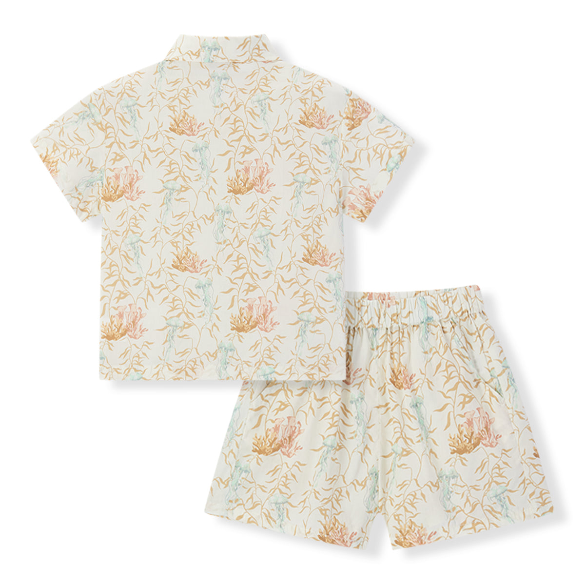Under the Sea Collar Button-Up Shirt & Shorts Set