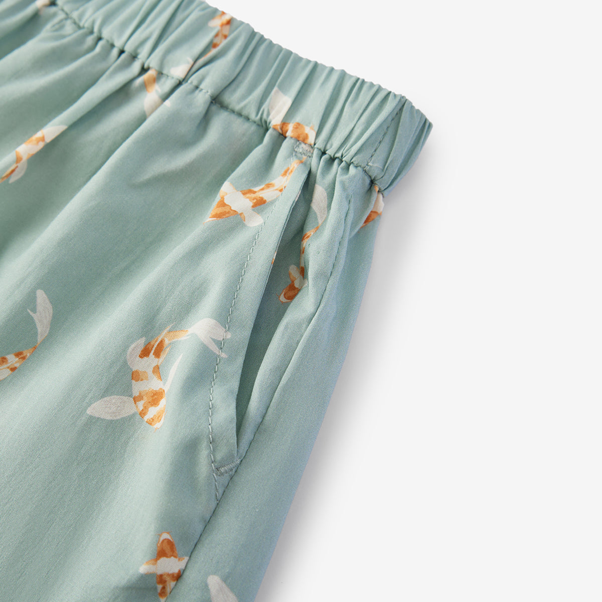 Swimming Koi Collar Button-Up Shirt & Shorts Set