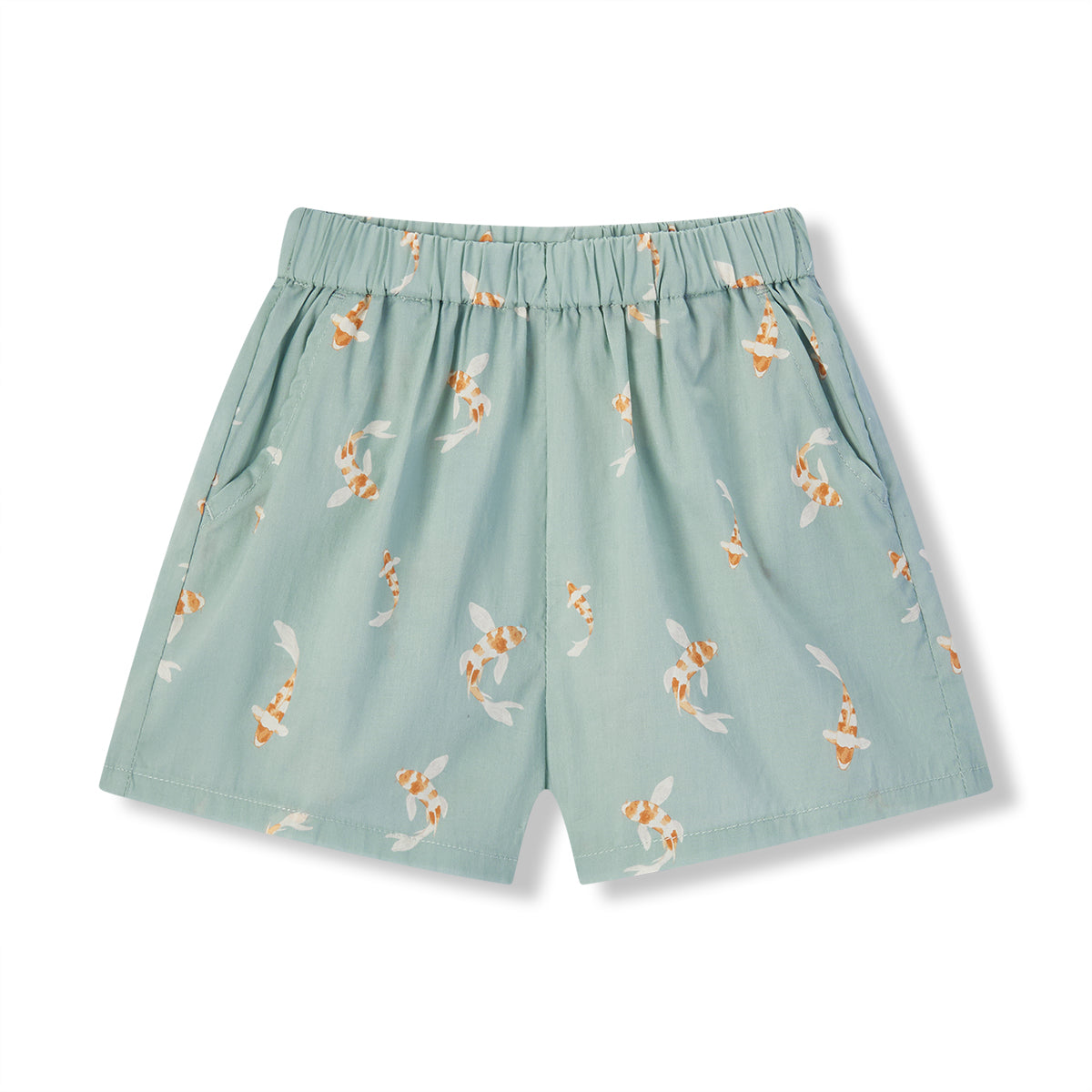 Swimming Koi Collar Button-Up Shirt & Shorts Set