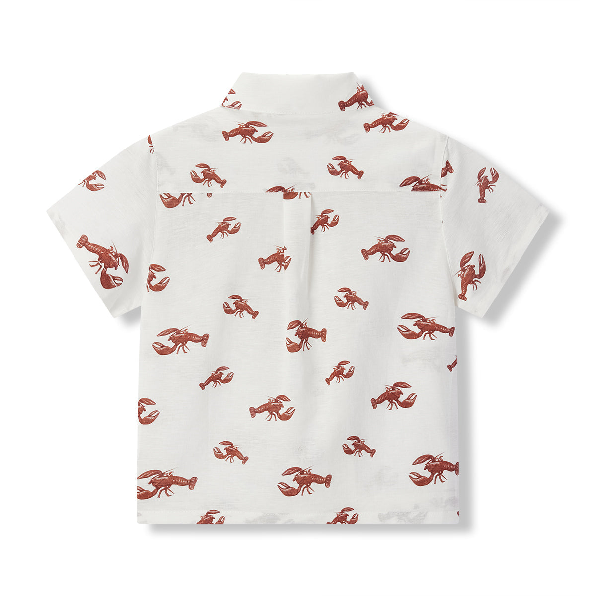 Cream Lobster Linen Button-Up Shirt & Shorts Set