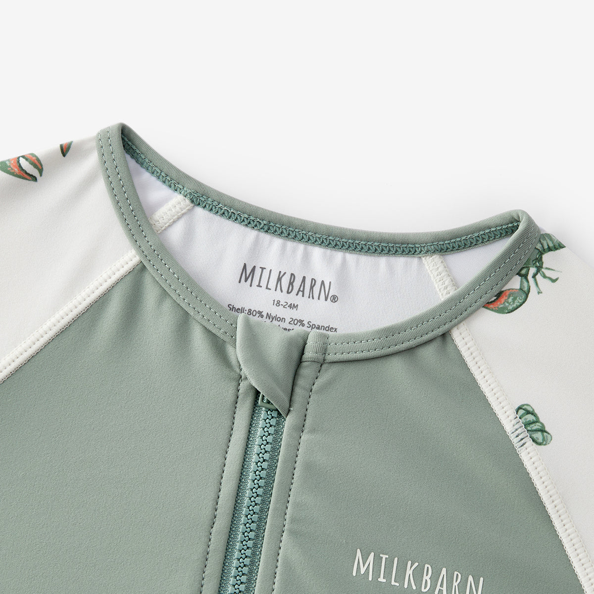 Mint Lobster Zipper Top & Swim Trunks