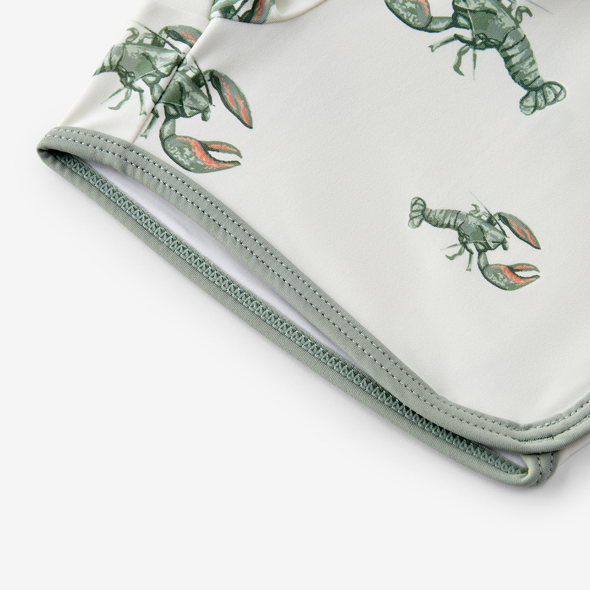 Mint Lobster Zipper Top & Swim Trunks