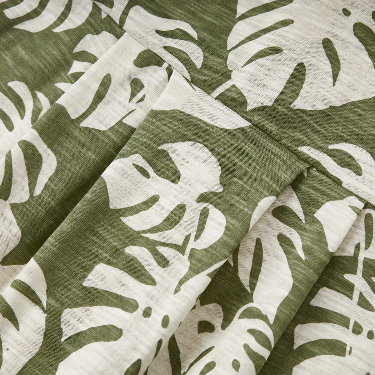 Island Leaf Silhouette Slub Cotton Sleeveless Jumper