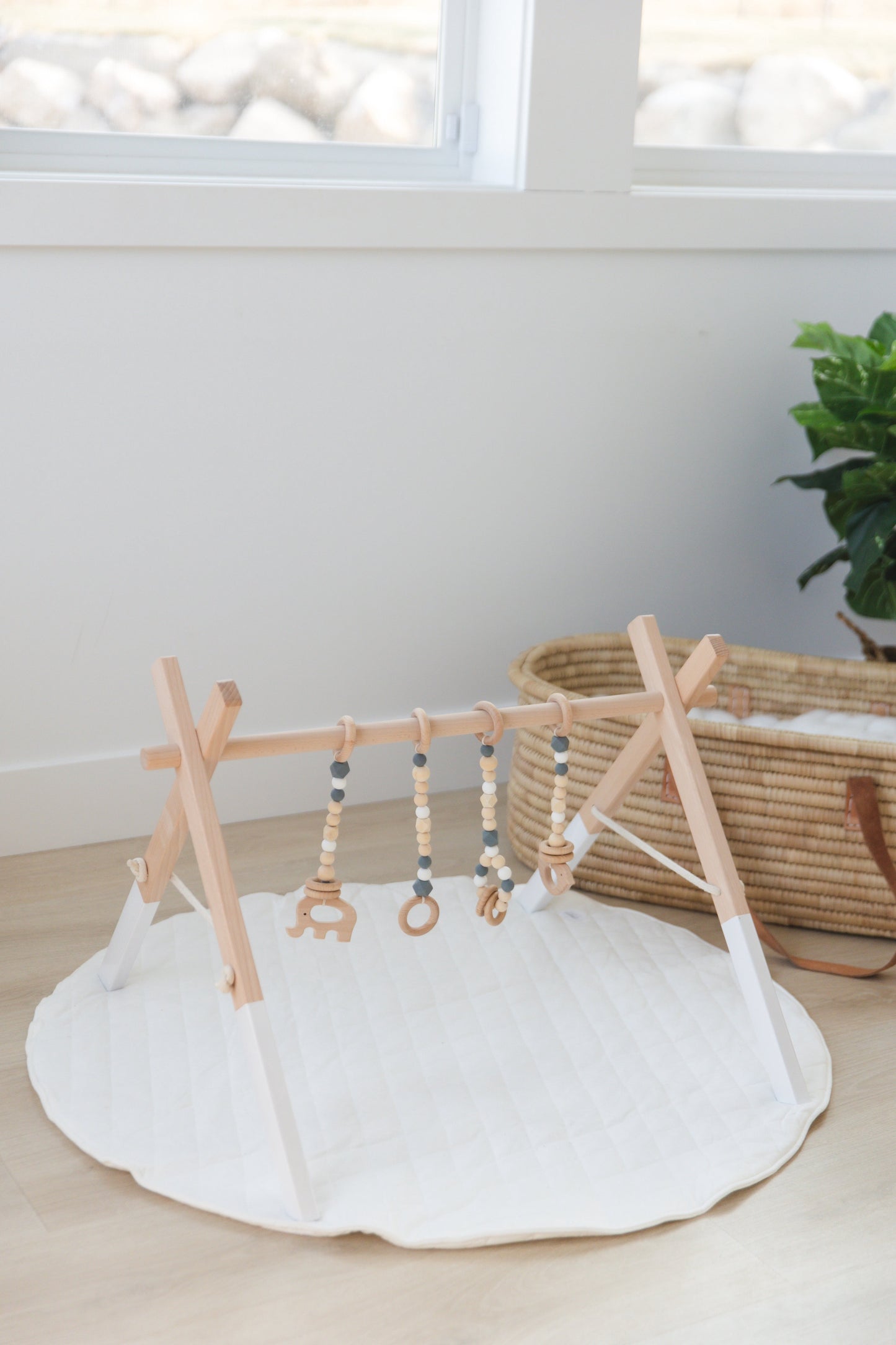 Wooden Baby Gym | White Frame