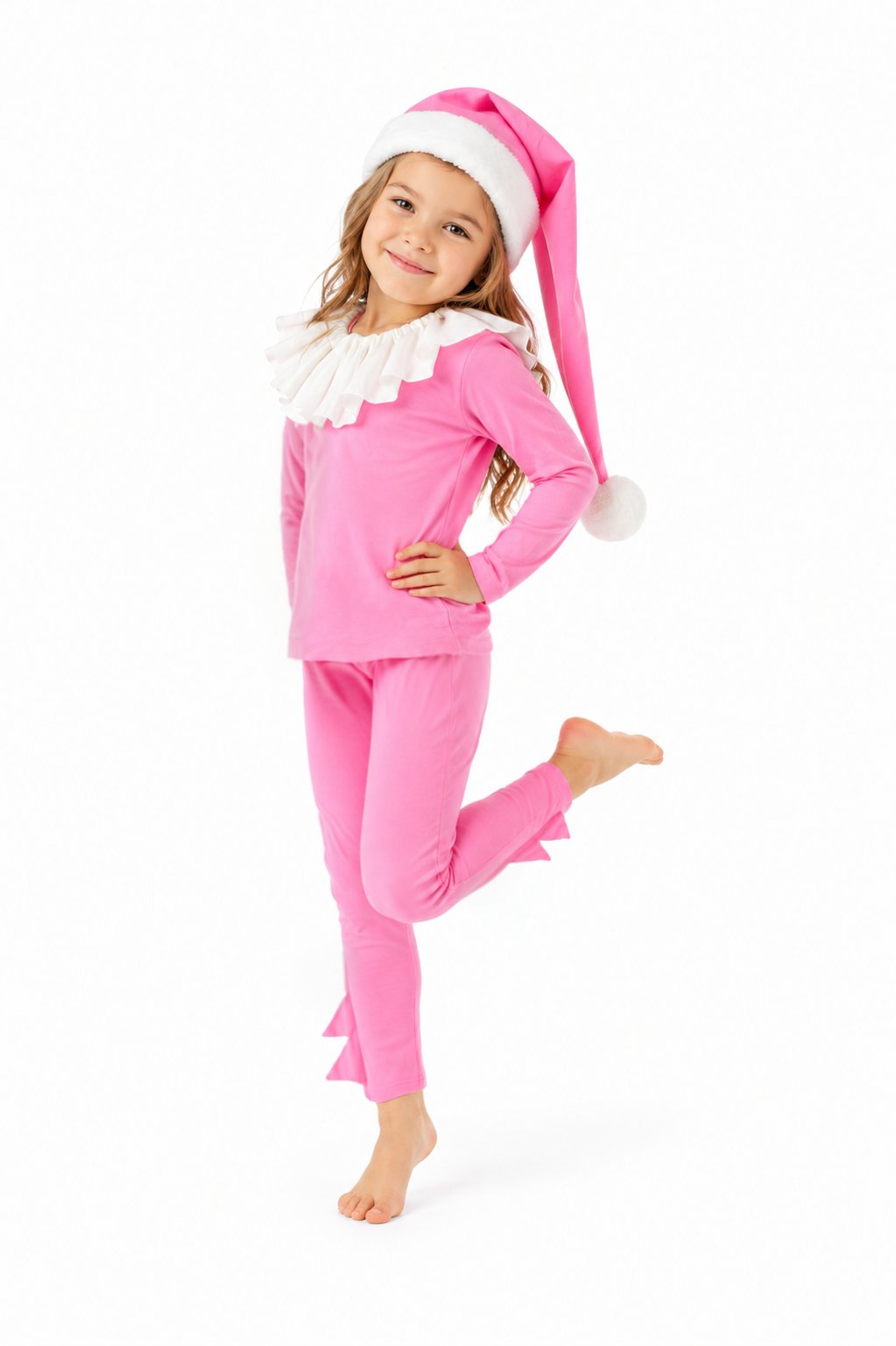 Pink Holiday Elf Pajama Costume