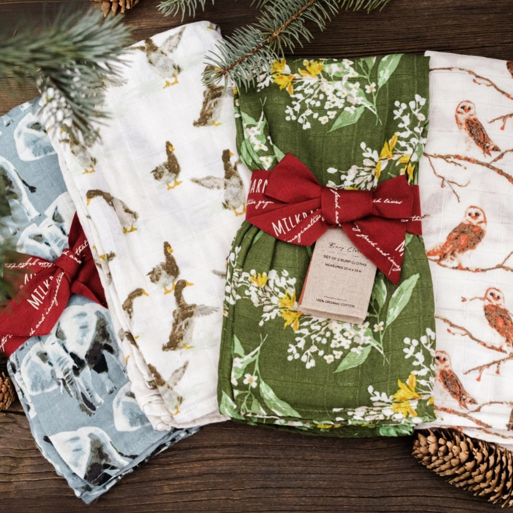 Firefly Bamboo Muslin Two-Piece Burp Cloth Set