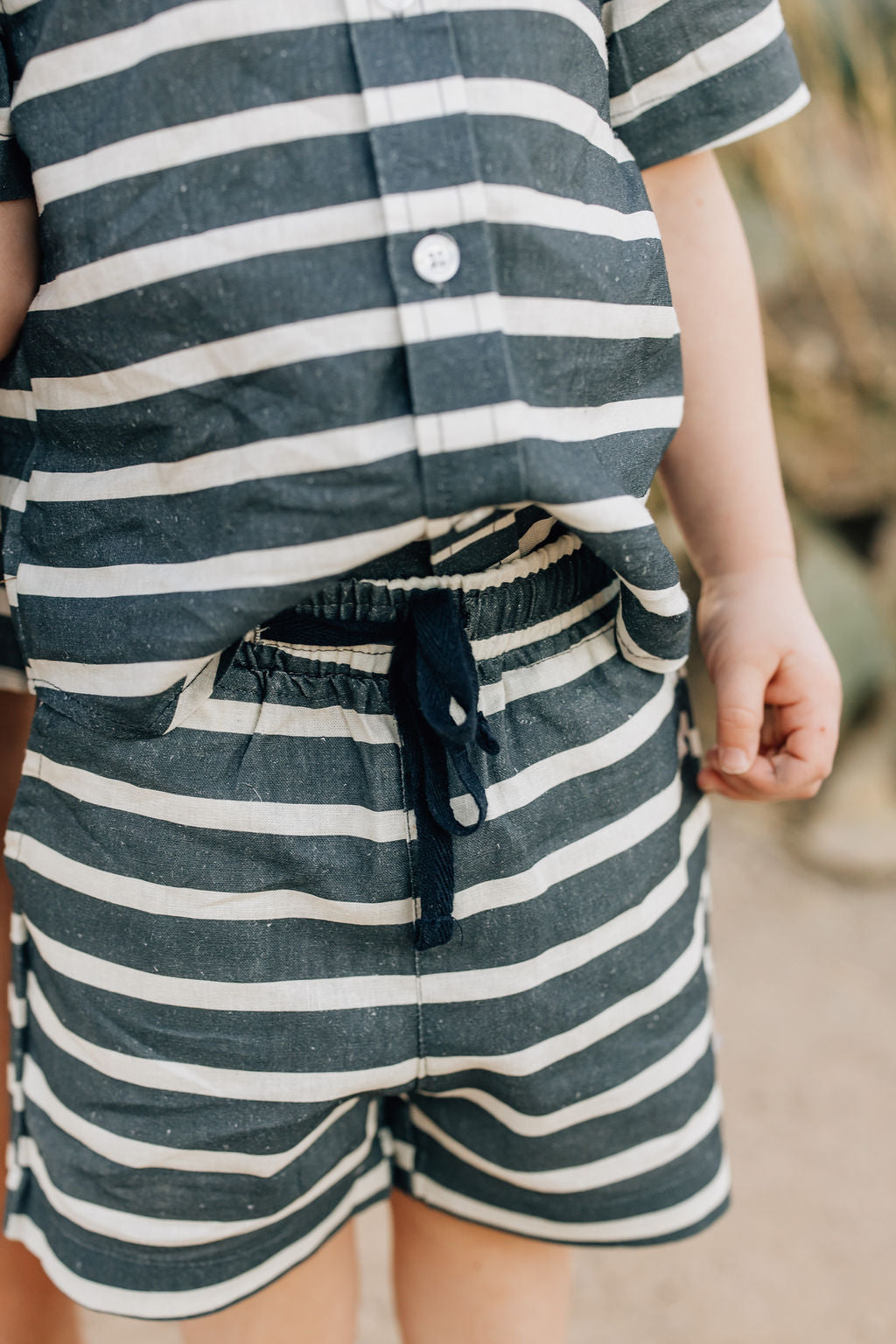 Stripe Linen Cotton Shorts