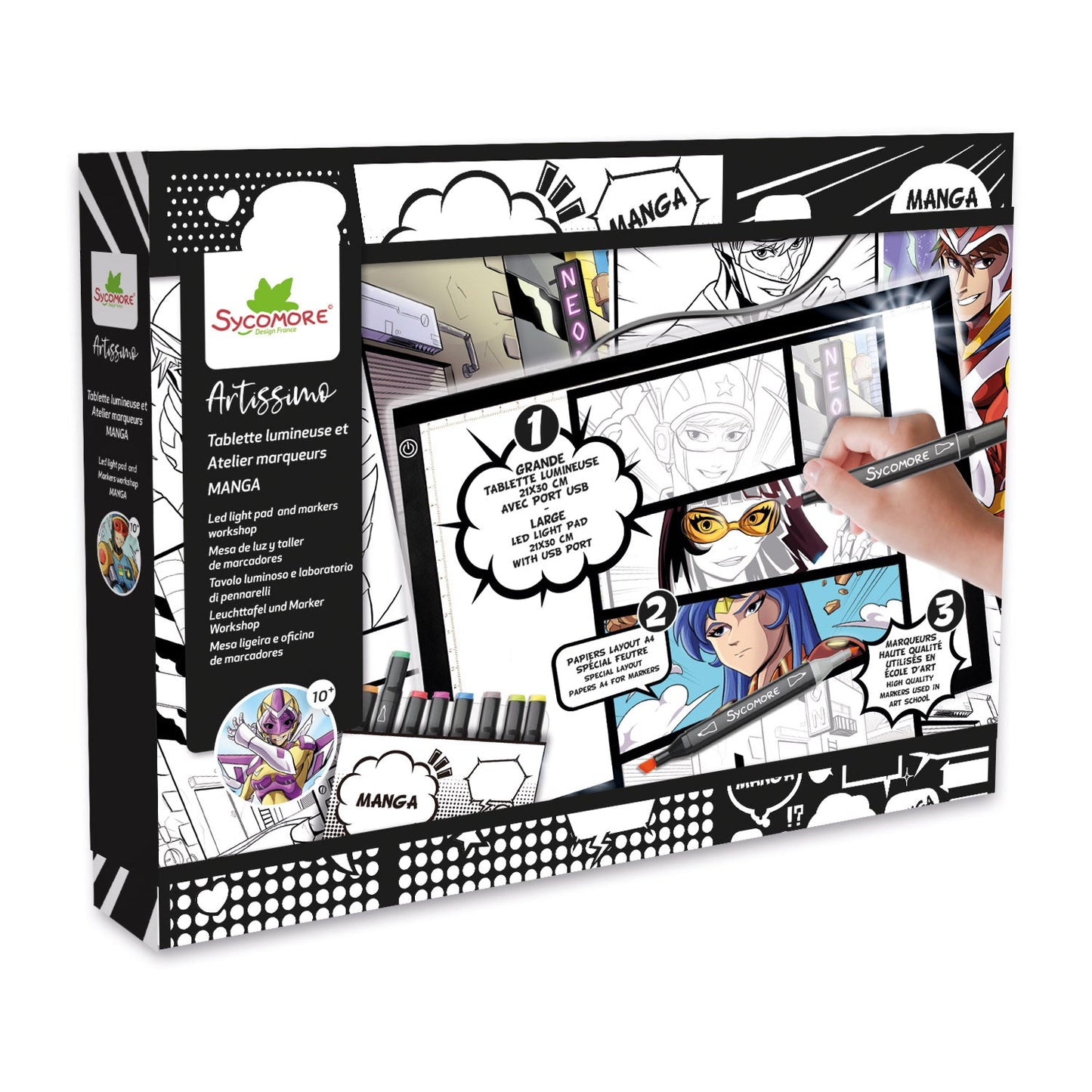 Manga - XXL+ Led Light Pad  And Markers Workshop - 10y+