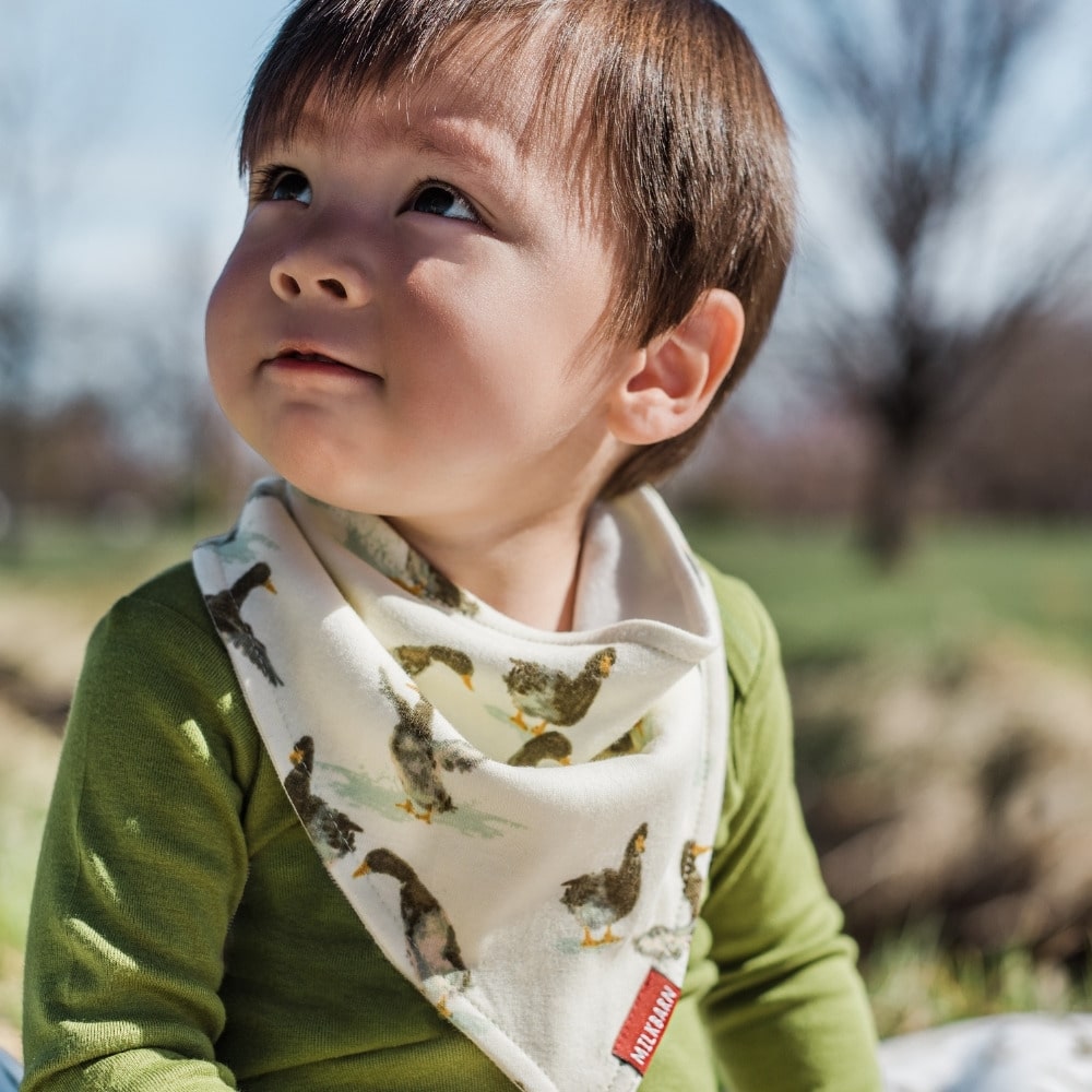 Grey Melange Luxe Solid Kerchief Bib
