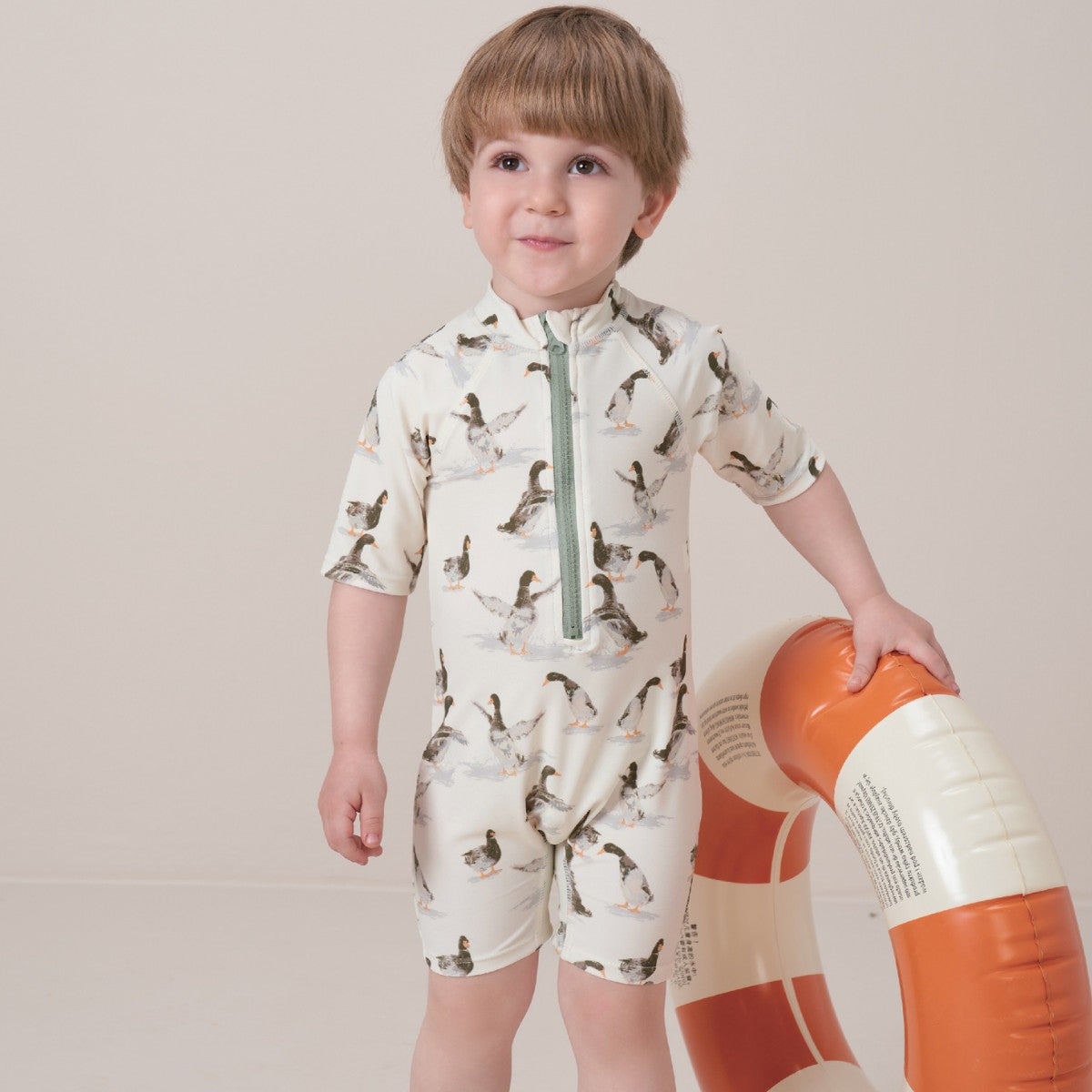 Goose Zipper Shortall Swimsuit