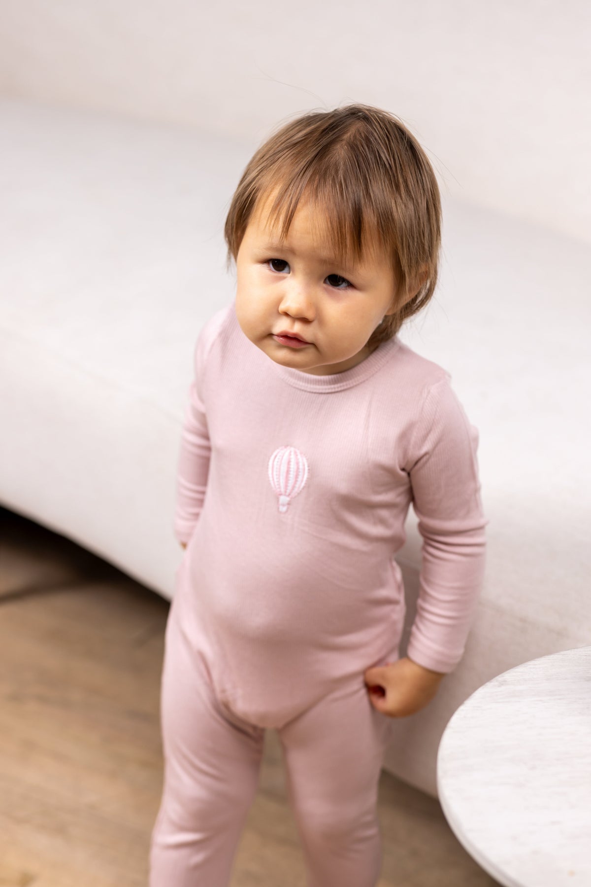 Hot Air Balloon Graphic Footie- Pink
